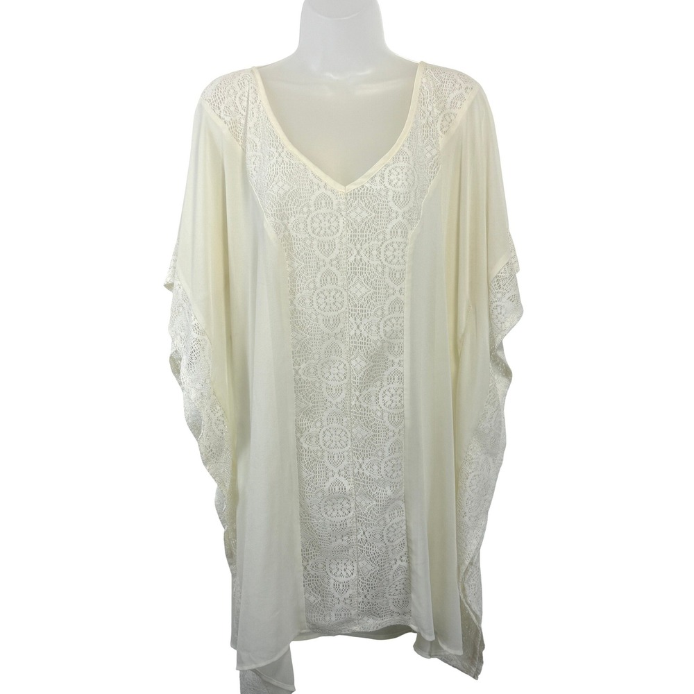 Kimono Womens Ivory White Lace Festival Large Sheer Boho Festival Cottagecore L
